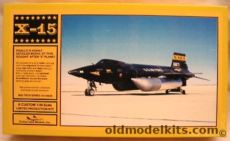 Collect-Aire 1/48 North American X-15 A-2 with LOX Tanks (Long Fuselage Variant), 4808 plastic model kit